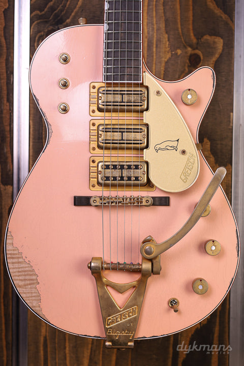 Gretsch Custom Shop 1959 White Penguin Faded Shell Pink Super Heavy Relic by Master Builder Chad Henrichsen