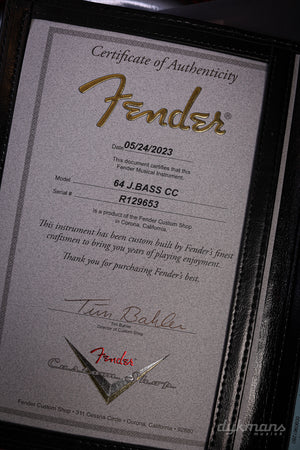 Fender Custom Shop '64 Jazz Bass Journeyman Relic Charcoal Frost Metallic PRE-OWNED!