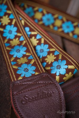 Souldier Guitar Strap Tulip Turquoise Gold