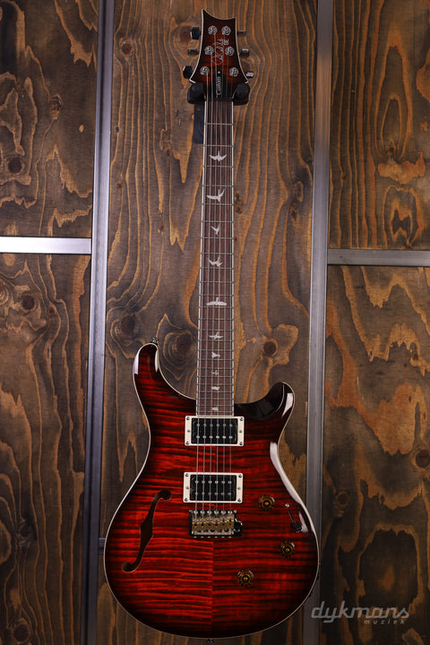 PRS SE Custom 24 Semi-Hollow Piezo Orange Tiger Burst