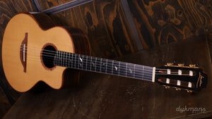 Lowden S50J Ziricote Alpine Spruce leaf inlay