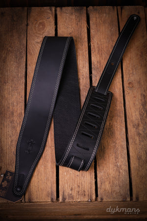 Levy's 6 cm Wide Garment Leather Guitar Strap - Black
