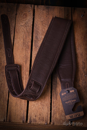 Levy's 8.25 cm Wide Padded Premium Leather Strap - Dark Brown