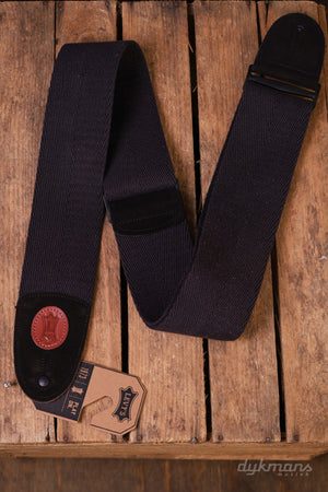Levy's 7.5cm Wide Black Cotton Bass Guitar Strap - Black