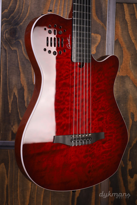 Godin ACS Multiac Grand Concert Quilted Maple Trans Red