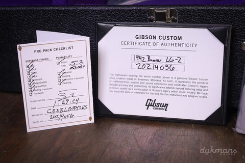 Gibson Custom Shop 1942 Banner LG2 Vintage Sunburst