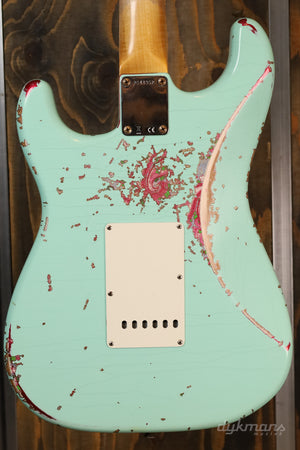 Fender Custom Shop Stratocaster Heavy Relic Surf Green Over Pink Paisley