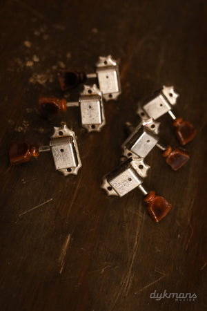 Kluson 3+3 Gibson-style Aged Limited Edition VTR Tuners, Single Line/Single Ring, Nickel