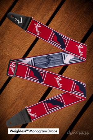 Fender® WeighLess™ Elastic Guitar Strap Red