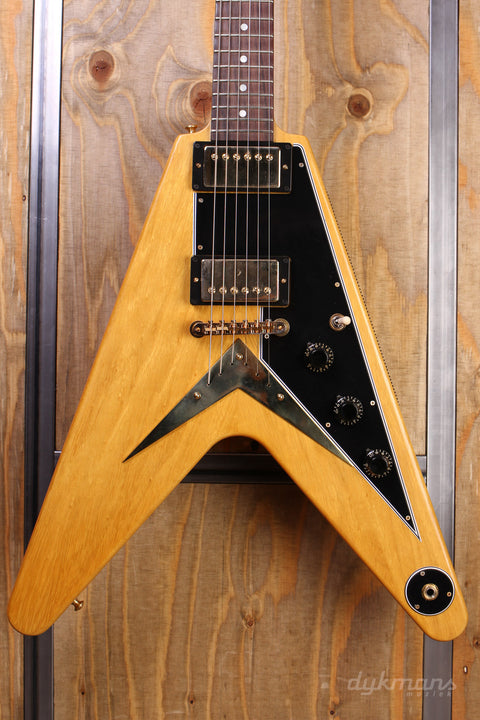 Gibson Custom Shop 1958 Korina Flying V Reissue (Black Pickguard) - Natural